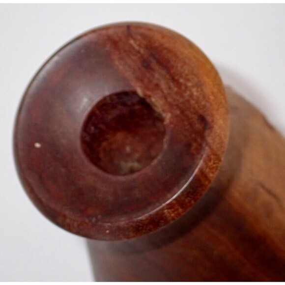 Handmade Australian Signed Red Gum Wood Vase K. Mugnaih Natural Finish - Picture 5 of 7